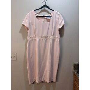 Vtg Montage Collection Vera House of Bridals Sheath Dress Pink Lace Waist Sz 18